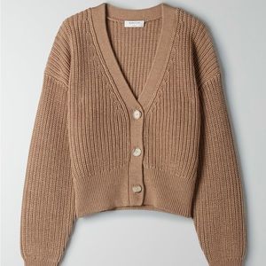 Babaton Canberra Cardigan in Dark Sand Brown
